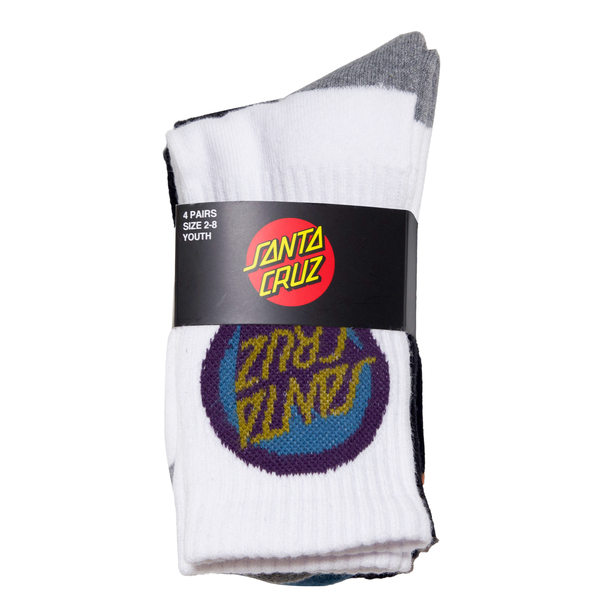 Santa Cruz Bold Shadow Dot Crew Sock 4 Pack