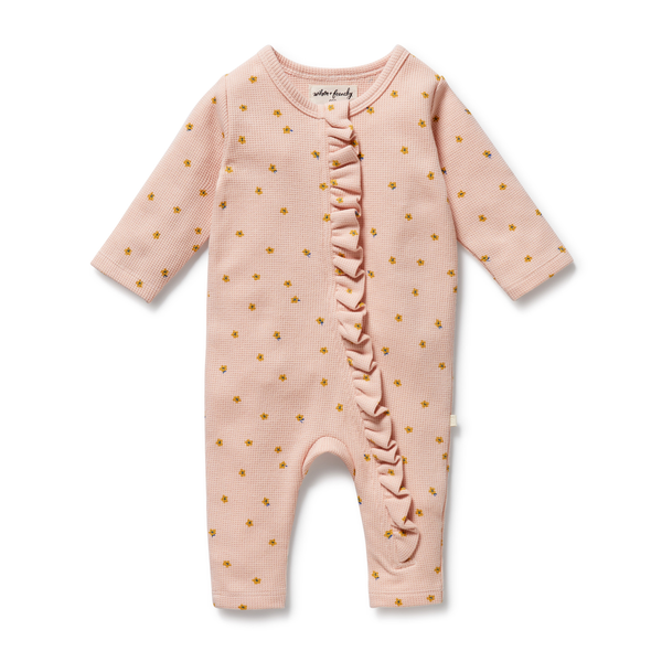 Wilson & Frenchy Waffle Ruffle Zipsuit