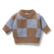 Wilson & Frenchy Knitted Check Jumper-tops-Bambini