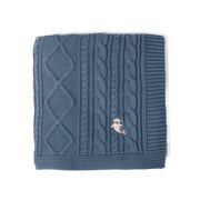 Aster & Oak Bluestone Cable Knit Blanket-sleepwear-and-bedding-Bambini