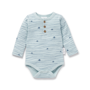 Aster & Oak Seal Rib Henley Onesie-bodysuits-and-rompers-Bambini
