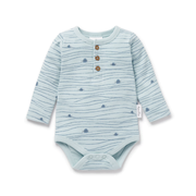 Aster & Oak Seal Rib Henley Onesie-bodysuits-and-rompers-Bambini