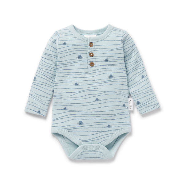 Aster & Oak Seal Rib Henley Onesie