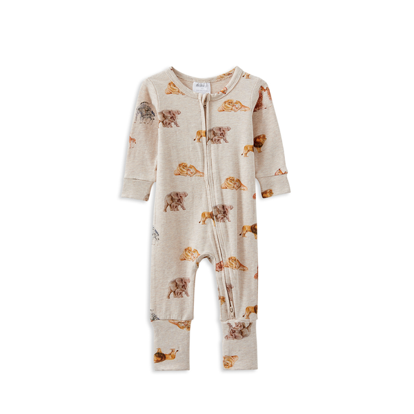 Milky Wildlife Zip Romper