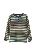 Milky Waffle Stripe Henley-tops-Bambini