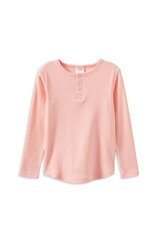 Milky Whisper Rose Henley-tops-Bambini