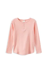 Milky Whisper Rose Henley-tops-Bambini