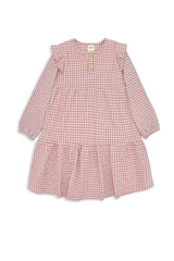 Milky Rose Check Frill Dress-dresses-and-skirts-Bambini