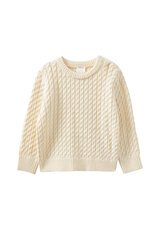 Milky Natural Cable Knit Jumper-jackets-and-cardigans-Bambini