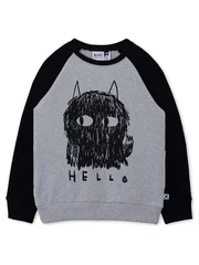 Minti Hello Goodbye Monster Furry Crew-tops-Bambini