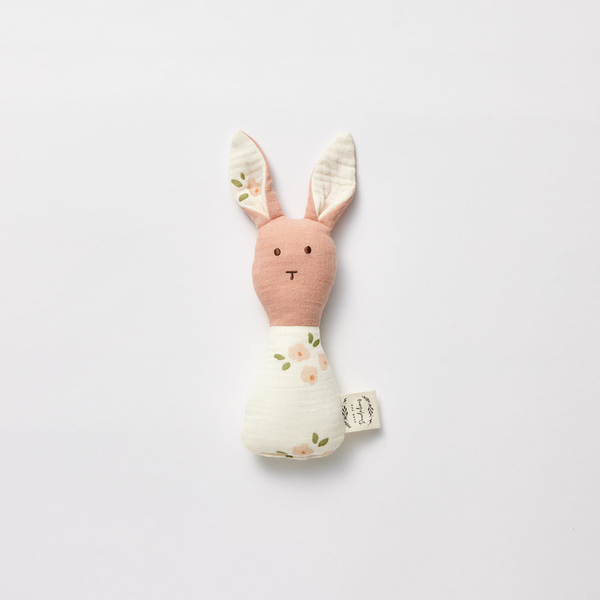 Over The Dandelions Organic Muslin Bunny Rattle