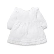 Aster & Oak White Muslin Flutter Dress-dresses-and-skirts-Bambini