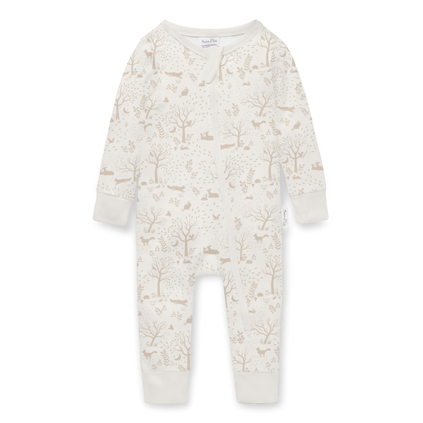 Aster & Oak Woodland Ditsy Zip Romper