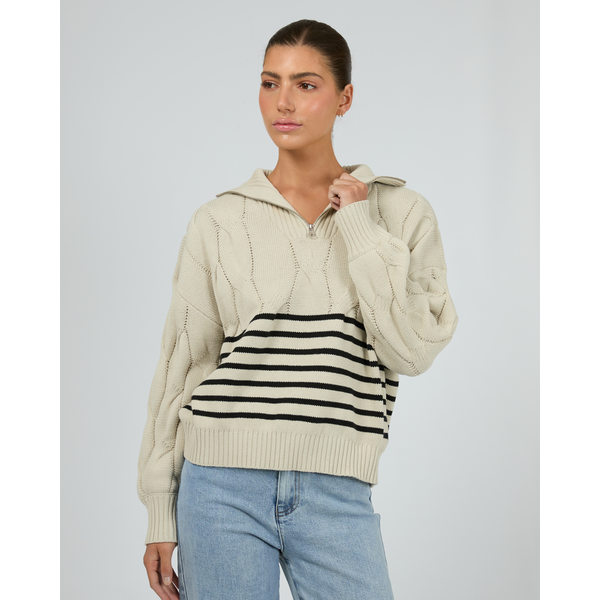 Silent Theory Astrid Quarter Zip Knit Sweater