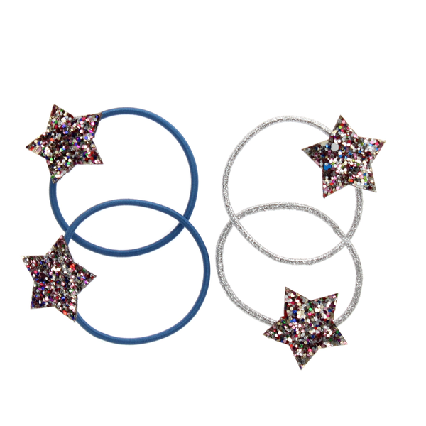 Rex London Glitter Star Hair Bands (Set Of 4)