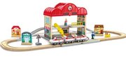 Hape Portable Train Station Set-toys-Bambini