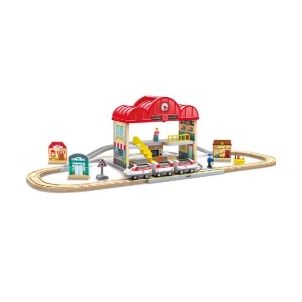 Hape Portable Train Station Set