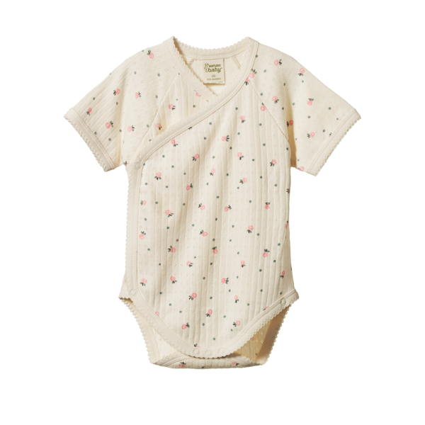 Nature Baby SS Kimono Bodysuit Pointelle