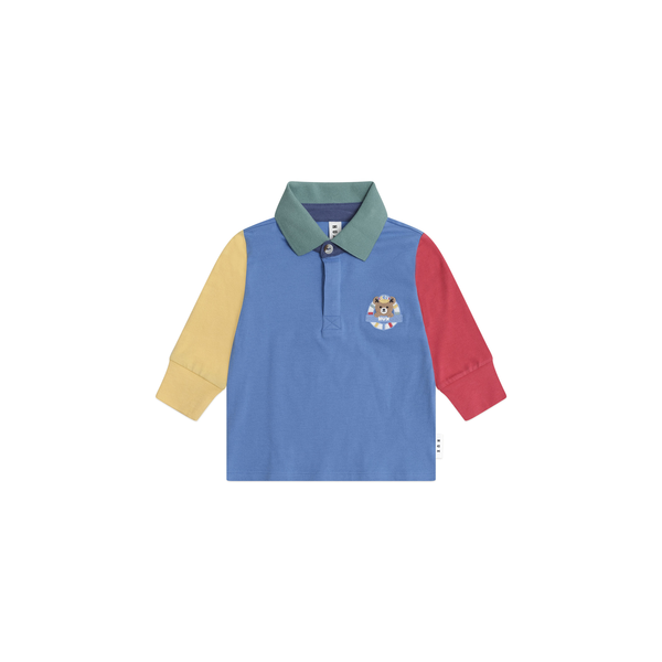Huxbaby Colour Block LS Polo Tee