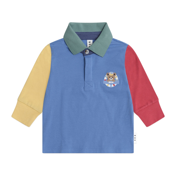 Huxbaby Colour Block LS Polo Tee