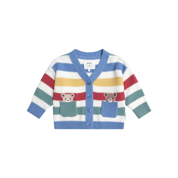 Huxbaby Peekaboo Hux Stripe Knit Cardi