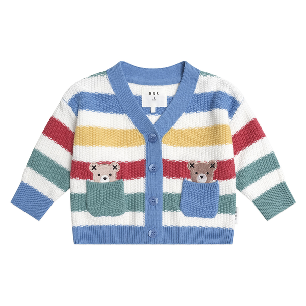 Huxbaby Peekaboo Hux Stripe Knit Cardi