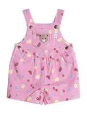 Huxbaby Pink Fruit Emoji Short Overalls-jumpsuits-and-overalls-Bambini