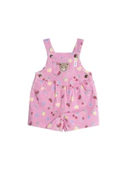 Huxbaby Pink Fruit Emoji Short Overalls-jumpsuits-and-overalls-Bambini