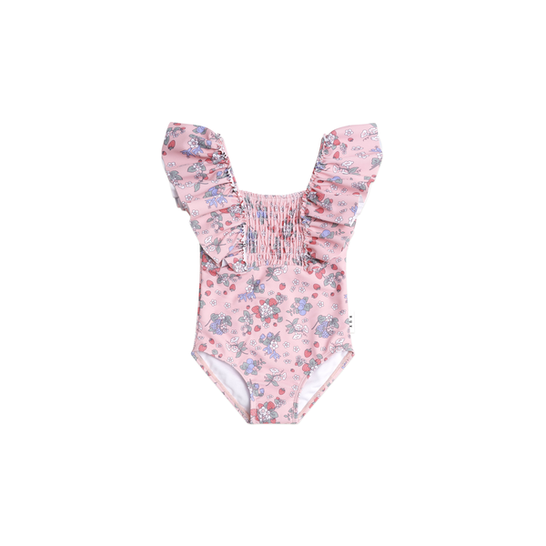 Huxbaby Strawberry Garden Shirred Swimsuit