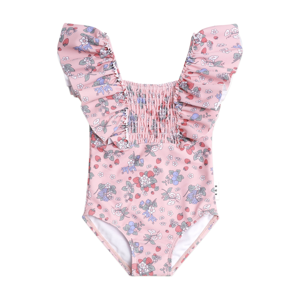 Huxbaby Strawberry Garden Shirred Swimsuit