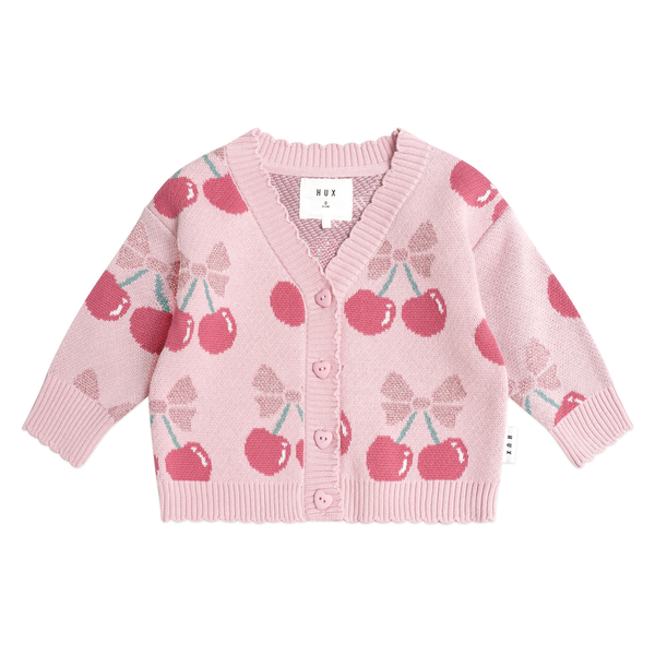Huxbaby Cherry Pie Scalloped Knit Cardi
