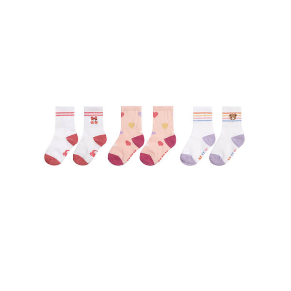 Huxbaby Sporty Socks 3 Pack Sweetheart