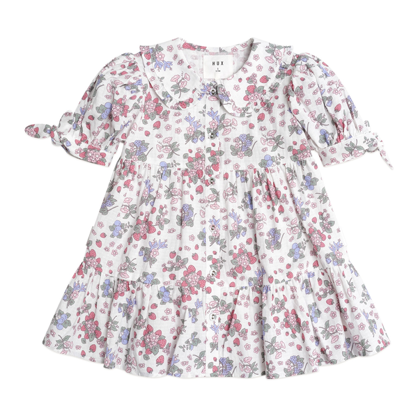 Huxbaby Strawberry Garden Tiered Smock Dress