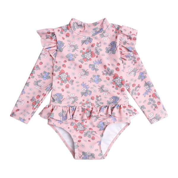 Huxbaby Strawberry Garden Frill Swimsuit