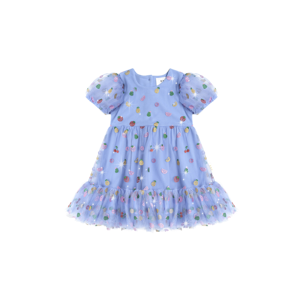 Huxbaby Fruit Salad Puff Sleeve Tulle Dress
