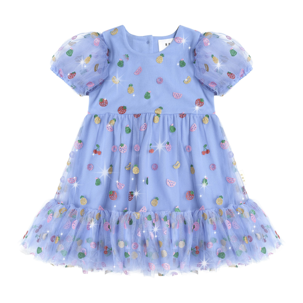 Huxbaby Fruit Salad Puff Sleeve Tulle Dress