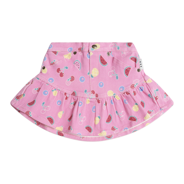 Huxbaby Pink Fruit Emoji Frilly Skirt