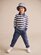 Huxbaby Navy Stripe Longsleeve Polo Top