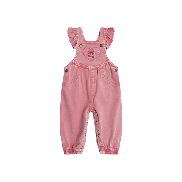 Huxbaby Cherry Heart Vintage Overalls