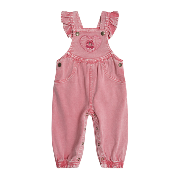 Huxbaby Cherry Heart Vintage Overalls
