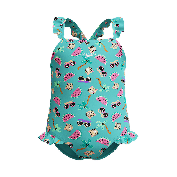 Speedo Toddler Girl Digi Print Frill 1PC Swimsuit