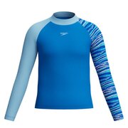 Speedo Lagoon Blue Print LS Rash Top-swimwear-Bambini