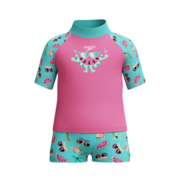 Speedo Toddler Girls Short Sleeve Rash Set-swimwear-Bambini