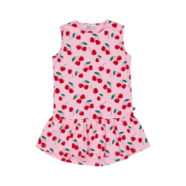 Radicool Cherries Sleeveless Frill Dress