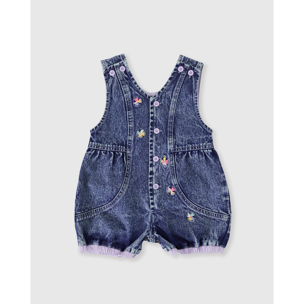 Goldie + Ace Nina Pastel Petals Denim Romper