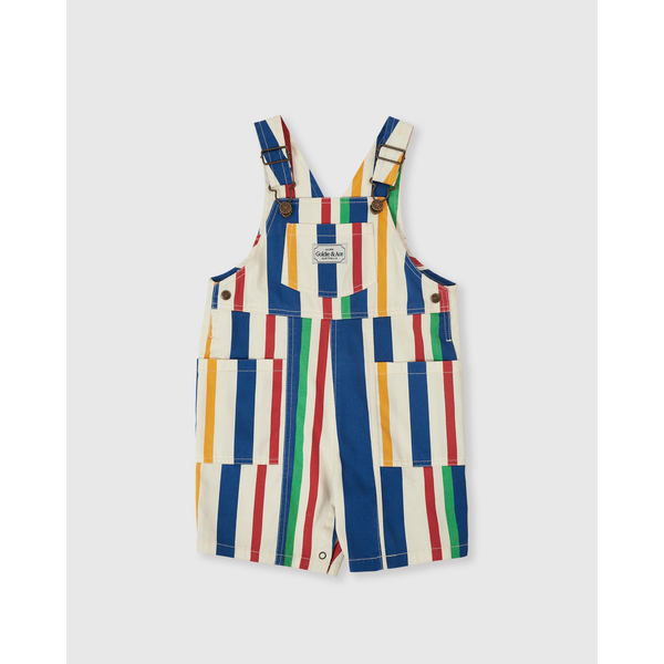 Goldie + Ace 90's Bold Stripe James Denim Pocket Overalls