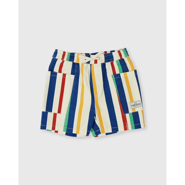 Goldie + Ace 90's Bold Stripe Noah Denim Pocket Shorts