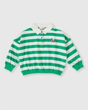 Goldie + Ace Wide Stripe Relaxed Rugby Sweat Top-tops-Bambini