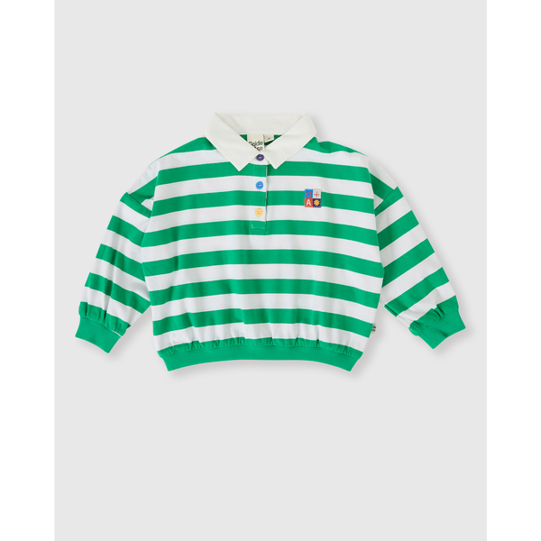 Goldie + Ace Wide Stripe Relaxed Rugby Sweat Top