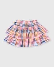 Goldie + Ace Rainbow Gingham Ria Ruffle Skirt-dresses-and-skirts-Bambini